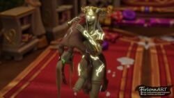 3d big_penis blood_elf cum draenei draenei_futa dripping_cum female ferlynn futa_on_female futanari horsecock lightforged_draenei penis world_of_warcraft