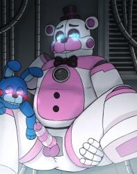 2024 alternate_version_available animatronic animatronics anthro anthro_only balls ballsack bear blue_body blue_eyes bunny color colored confetti dick five_nights_at_freddy's five_nights_at_freddy's:_sister_location fnaf funtime_freddy funtime_freddy_(fnafsl) glowing_eyes hand_on_thigh holding_leg holding_towel lagomorph lagomorph_humanoid legs_apart legs_spread leporid leporid_humanoid looking_at_penis looking_at_viewer male male_only penis pink_body pink_eyes puppet_bonnie_(fnafsl) rabbit rabbit_humanoid robot robot_penis scottgames sitting sitting_down sitting_on_floor spaceandroids white_body