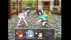 bent_over cat_ears catgirl cecilia_(lost_treasures) chloe_(lost_treasures) dialogue fart fart_cloud farting gameplay grin hoodie lost_treasures nurse panties plum_(lost_treasures) reyna_(lost_treasures) smell sonia_(lost_treasures) sound stockings tagme upskirt video