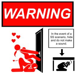 4chan dominant_female door female_focus hiding imminent_rape implied_rape n1_1ck red_body rossana_(n1_1ck) stick_figure stickfigure stickman stickwoman warning_sign warning_sign_person