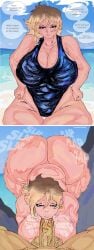 2d_(artwork) 2koma beach beach_background big_ass big_boobs big_breasts big_butt big_penis big_thighs bikini blonde_hair blowjob blowjob_face cheating_mother cheating_wife comic curvy curvy_figure digital_media_(artwork) earrings english english_text fat_ass fellatio gyaru heavy_breasts huge_ass huge_breasts huge_butt huge_penis huge_thighs mature_female melletprout milf mizuki_(ocerius) mother ocerius older_female original original_character sex smacking_ass sucking_penis tagme text text_bubble twerking venus_body wide_hips wide_thighs