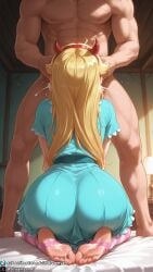 1girls ai_generated ass ass_focus back_view barefoot blonde blonde_female blonde_hair blowjob breasts butt butt_focus curvy curvy_body curvy_female demon_horns dreamyan_ai fake_horns feet fellatio foot_fetish foot_focus from_behind head_grab hi_res high_quality high_resolution highres horns kneeling long_hair medium_breasts oral oral_sex pantyhose star_butterfly star_vs_the_forces_of_evil stirrup_legwear striped_legwear stripes thick_ass thick_thighs thighs toes uncensored