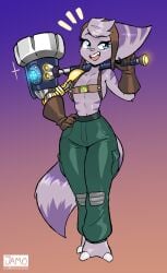 anthro female furry jamoart ratchet_and_clank rivet_(ratchet_and_clank) solo