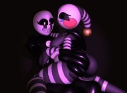 2girls big_ass big_breasts lesbian nightbotgrey nightmarionne pochi_art security_puppet_(fnaf)