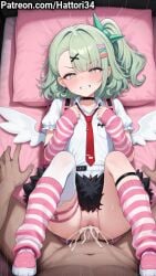 1boy 1girl 1girls ai_generated clenched_teeth clothed clothed_sex clothing cum cum_in_pussy cum_inside female female_penetrated fertilization girl girly green_eyes green_hair hattori34 impregnation lying lying_on_bed male/female male_penetrating_female male_pov mihoyo missionary missionary_position muscular_male on_bed penetration penis penis_in_pussy pov pov_male rough_sex school_uniform schoolgirl sex sunna_(zenless_zone_zero) teenage_girl teenager teeth teeth_clenched vaginal vaginal_penetration vaginal_sex young younger_female zenless_zone_zero