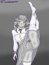 blushing clothed dress dress_lift fear_and_hunger fear_and_hunger:_termina femboy femboy_focus femboy_only grayscale high_socks leg_grab leg_up legs_apart legs_open legwear marina_(fear_and_hunger) showing_penis skirt skirt_lift skirt_lifted_by_self skirt_up sugestive_pose tagme thigh_highs thigh_socks thighhighs thighs thurr_(artist)