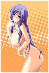 blue_eyes blush breasts chinese_girl cum huge_breasts koihime†_(series) koihime_musou kouchuu_kanshou long_hair milf nude purple_hair