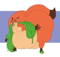 2026 anthro balls bedroom_eyes belly bent_over big_balls big_belly big_butt blue_background brown_body brown_fur butt canid canine clothing dipstick_tail disney ear_markings fox fur genitals gloves_(marking) green_clothing green_eyes green_robe green_slippers hand_on_hip hi_res huge_balls huge_belly huge_butt huge_thighs hyper hyper_balls hyper_belly hyper_butt hyper_genitalia hyper_thighs leg_markings looking_at_viewer male mammal markings morbidly_obese morbidly_obese_anthro morbidly_obese_male narrowed_eyes nick_wilde obese obese_anthro obese_male orange_body orange_fur overweight overweight_anthro overweight_male reagan700 red_fox robe seductive simple_background smile socks_(marking) tail tail_markings tan_body tan_fur thick_thighs true_fox white_background zootopia