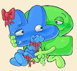 algebralien battle_for_dream_island battle_for_dream_island_again bfb bfdi bfdia bondage bow bow_ribbon cum four_(bfb) hands_tied object_shows tentacle_penis the_power_of_two tpot two_(tpot)