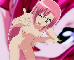 blush breasts female hayate_no_gotoku! katsura_hinagiku legs long_hair nipples nude nude_filter photoshop pink_hair pussy smile solo uncensored wallpaper