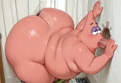 2boys ai_generated anthro anthro_on_anthro ass ass_crack belly bent_over big_ass blowjob clothing dumptruck_ass duo echinoderm erection fat fat_ass fat_belly fat_male furry furry_male furry_only gay gay_sex genitals glory_hole green_shorts hand_on_wall huge_ass indoors large_ass male male/male male_only marine mature mature_male mostly_nude nickelodeon obese obese_anthro obese_male oral oral_sex overweight overweight_anthro overweight_male patrick_star penis penis_in_mouth pink_skin sex shorts shorts_down spongebob_squarepants starfish thick_ass unseen_male_face wall yaoi