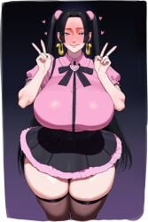 1girls blue_eyes boa_hancock female female_focus female_only looking_at_viewer nakge nakge06 one_piece solo solo_female solo_focus