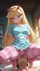 1girls ai_generated barefoot blonde blonde_female blonde_hair breasts curvy curvy_body curvy_female demon_horns dreamyan_ai facesitting fake_horns feet hi_res high_quality high_resolution highres horns legs legs_apart legs_spread long_hair medium_breasts pantyhose seductive seductive_eyes seductive_look seductive_mouth seductive_pose seductive_smile sitting sitting_on_face sitting_on_person smile smiling spread_legs squatting star_butterfly star_vs_the_forces_of_evil stirrup_legwear striped_legwear stripes thick_ass thick_thighs thighs tiptoes toes uncensored