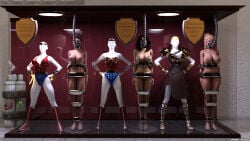 3d 3girls black_hair blonde_hair bound bound_arms bound_legs completely_nude dc dc_comics diana_prince female female_only femsub full_body hippolyta lasso_of_truth mannequin milf mother_and_daughter multiple_females multiple_girls nude nude_female queen queen_hippolyta superhero_costume superheroine thejpeger trophy_case wonder_girl wonder_woman wonder_woman_(series)