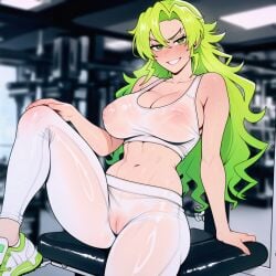 1girls ai ai_assisted ai_generated big_breasts bleach candice_catnipp curvaceous curvy curvy_female curvy_hips curvy_thighs green_hair gym gym_clothes gym_clothing gym_topwear leggings looking_at_viewer prussia123 quincy_(bleach) quincy_bitch seductive seductive_look seductive_smile sexy sexy_body sexy_clothing sexy_female sexy_woman slut thick thick_legs thick_thighs waifu white_leggings