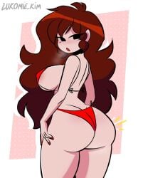 1girls areola areola_peek areola_slip areolae areolae_peeking areolae_slip ass ass_focus auburn_hair back bare_back bare_shoulders big_ass big_breasts big_butt bikini bikini_bottom bikini_top black_eyes boobs_and_butt_pose breasts brown_hair curvaceous curvy curvy_female curvy_figure fat_ass female female_focus female_only friday_night_funkin girlfriend_(friday_night_funkin) hi_res high_resolution highres huge_ass huge_breasts huge_butt large_ass large_breasts light-skinned_female light_skin lukomie_kim newgrounds open_mouth red_bikini sideboob solo solo_female solo_focus swimsuit tagme thick_thighs thighs voluptuous voluptuous_female