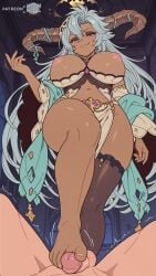ai_assisted ai_generated barefoot big_breasts breasts breasts_out curvy curvy_body curvy_female dark-skinned_female dark_skin dragon_girl dragon_horns fediel_(granblue_fantasy) feet femdom foot_fetish foot_focus footjob granblue_fantasy grey_hair height_difference horns huge_breasts large_breasts long_hair looking_at_viewer male_pov messy_hair moonwool_branch nipples pov purple_eyes revealing_clothes seductive seductive_eyes seductive_look seductive_mouth seductive_pose seductive_smile size_difference smile smiling standing standing_on_one_leg stepped_on tall_female taller_female thick_ass thick_thighs thighs toes uncensored very_long_hair