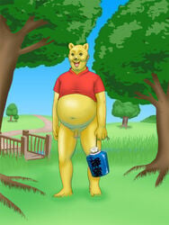 1boy censored disney fat_man male male_only no_pants non-human overweight penis personification pixiv_thumbnail pooh_bear resized solo testicles ushi_beef what winnie_the_pooh_(franchise)