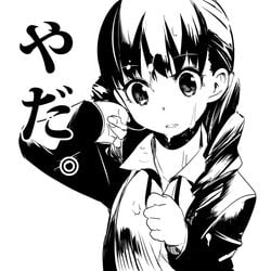 blazer cum face facial female k-on! long_hair monochrome school_uniform sexually_suggestive solo wakaoji_ichigo_(k-on!) watarai_keiji