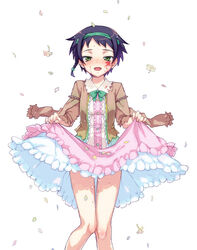 1boy asakura_tomoe blood blood_on_face blue_hair crossdressing cum cum_on_body green_eyes headband judy_(artist) male pussy_juice short_hair skirt skirt_basket skirt_lift solo spoilers trap yandere yandere_cd yandere_no_onna_no_ko_ni_shinu_hodo_aisarete_nemurenai_cd