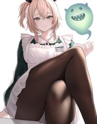 1girls blonde_hair blush crossed_legs female green_eyes indie_virtual_youtuber naplings_(nimi_nightmare) nimi_nightmare si_farid smile tapir_ears thick_thighs thighs virtual_youtuber vth_iv white_dress