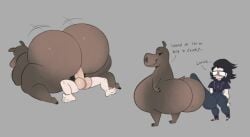 1female 1male 2d 2d_(artwork) anthro ass balls big_ass bottom_heavy clothed clothing dialogue dreamworks dreamworks_animation dreamworks_pictures furry glasses gloria_the_hippopotamus hippopotamid huge_ass human human_on_anthro madagascar_(film) madagascar_(series) mr._spunk nude nude_female nude_male penis sex spunkmcfunk
