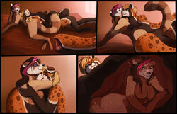 anthro cuddling happy mammal mewrei nuzzling red_panda sen_(looneyluna) snow_panda tail_vore vore vorelord