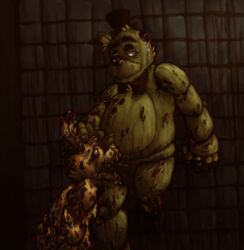 animatronic anthro bear bow canon_appearance cum cum_in_mouth cum_inside cum_on_arm cum_on_face cum_on_penis duo erection fellatio five_nights_at_freddy's five_nights_at_freddy's_3 half-closed_eyes hand_on_head hat headgear lagomorph long_ears looking_down looking_up machine male male_only mammal marikuishiyutaru mechanical nightmare_fuel nude oral orgasm penis phantom_freddy_(fnaf) rabbit robot sex smile springtrap springtrap_(fnaf) standing video_games yaoi