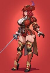 ai_generated big_lips bimbo bimbo_lips bimbofication bubble_ass bubble_butt busty caked_up child_bearing_hips cleavage covered_nipples curves curvy curvy_body curvy_female curvy_figure dat_ass erect_nipples_under_clothes fat_ass female female_only full_lips fully_clothed hat hourglass_figure huge_breasts logan_d original_character paag red_hair skin_tight solo_female thick thick_thighs voluptuous