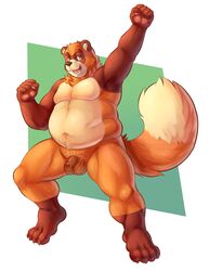 adios balls chubby flaccid gazpacho_(character) looking_at_viewer male male_only mammal nude penis solo tanuki the_farewelled uncut