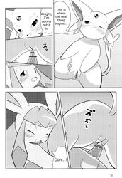 comic eeveelution english_text erection espeon female glaceon hm3526 male nintendo penetration penis pokemon pokemon_(species) straight text vaginal_penetration video_games