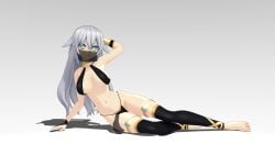 1girls barefoot black_heart breasts cpu_(neptunia) datmmdguy feet female female_only light-skinned_female light_skin neptunia_(series) noire noire_(neptunia) white_hair