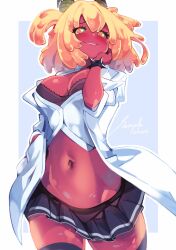 1girls 2d 2d_(artwork) 2d_artwork ak4ci bare_belly bare_midriff bare_navel bare_skin belly belly_button black_legwear black_skirt black_stockings black_thigh_highs black_thighhighs blue_background bra breasts brown_bra brown_underwear busty busty_female busty_girl cleavage collarbone curvaceous curvaceous_body curvaceous_female curvaceous_figure curvaceous_hips curvy curvy_body curvy_female curvy_figure curvy_hips digital digital_art digital_drawing digital_drawing_(artwork) digital_media digital_media_(artwork) elbows exposed_belly exposed_midriff exposed_navel exposed_skin female female_focus female_only ginger ginger_hair grin grinning grinning_at_viewer groin hair_between_eyes hand_in_pocket head_tilt high_resolution highres hourglass_figure large_breasts lean_figure legwear looking_at_viewer medium_hair midriff narrow_waist navel orange-haired_female orange_eyebrows orange_hair orange_hair_female original original_art original_artwork original_character parted_lips seductive_grin shoulders simple_background skirt slender_body slender_waist slim_waist smile smiley_face smiling smiling_at_viewer smug smug_expression smug_eyes smug_face smug_grin smug_smile solo standing stockings thick_thighs thigh_highs thighhighs thighs tilted_head underwear upper_body white_background white_border wide_hips yellow-eyed_female yellow_eyes
