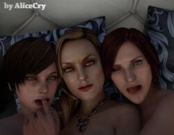 3d alex_wesker alicecry claire_redfield female moira_burton resident_evil resident_evil_revelations_2