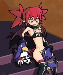bottomless bottomless_female cunnilingus disgaea disgaea_1 drz_nsfw etna monster_cock nippon_ichi_software penguin penis prinny succubus tailjob