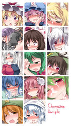 /\/\/\ 6+girls ahoge animal_ears blonde_hair blue_eyes blue_hair blush bow breasts brown_hair bunny_ears cum cum_on_body cum_on_upper_body double_bun eirin_yagokoro empty_eyes facial_hair fox_ears front_ponytail gradient_hair green_eyes green_hair grey_eyes hairbow hammer_(sunset_beach) hat hijiri_byakuren hong_meiling kagiyama_hina kasen_ibaraki letty_whiterock long_hair multicolored_hair multiple_girls narrowed_eyes no_hat one_eye_closed open_mouth orange_eyes orange_hair pink_eyes pink_hair purple_eyes purple_hair ran_yakumo red_eyes reisen_udongein_inaba seiga_kaku shameimaru_aya shirt_lift short_hair sideboob silver_hair smile star tokin_hat touhou triangular_headpiece upper_body utsuho_reiuji yellow_eyes yuka_kazami yukari_yakumo yuyuko_saigyouji