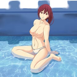 breast female free! long_hair matsuoka_gou nipples nude panties red_eyes red_hair