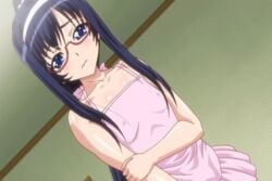 animated apron female glasses shoujo_kyouiku