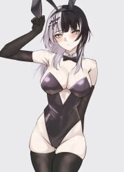 arm_on_ass arm_on_butt arm_up armpit armwear belly big_breasts big_chest big_hips black_and_white_hair black_armwear black_bow_tie black_bowtie black_bunny_ears black_bunnysuit black_elbow_gloves black_eyebrows black_gloves black_hair black_leggings black_leotard black_long_gloves black_long_socks black_socks blush blush_lines blushing_at_viewer blushing_female blushlines bow_tie bowtie breasts bunnysuit chest ear elbow_gloves eyebrows eyebrows_visible_through_hair fake_animal_ears fake_rabbit_ears female female_only gloves hand_holding_object high_resolution hips hololive hololive_english hololive_english_-advent- horny horny_female leggings leotard light-skinned_female light_skin long_gloves long_socks looking_at_viewer medium_hair medium_hair_female neckerchief nurizza_ilst questionable_clothing rabbit_ears reflection reflective_body reflective_clothing reflective_skin revealing revealing_clothes revealing_clothing revealing_thighs sexy sexy_body sexy_female sexy_woman shiori_novella shy shy_expression shy_female slim_body socks standing sweat sweat_on_face sweatdrop thick_boobs thick_breasts thick_thighs thighs tummy upscaled virtual_youtuber vtuber vtuberfanart waifu2x white_background white_hair white_neckerchief woman woman_only yellow_eyes yellow_eyes_female