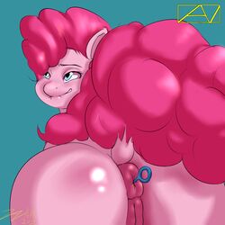 2015 anal anal_beads anus biting_lip blue_eyes earth_pony equine female feral friendship_is_magic hair horse mammal my_little_pony pink_hair pinkie_pie_(mlp) pony pussy sex_toy solo zavits