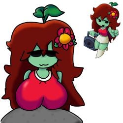 1boy 1girls 2d artist_request auburn_hair big_breasts black_eyes boobjob boobs boyfriend_(friday_night_funkin) breasts canon_couple clothed_female clothed_sex flower_in_hair friday_night_funkin friday_night_funkin_mod girlfriend_(friday_night_funkin) green_skin grey_skin ibispaintx male/female nude_female paizuri paizuri_under_clothes red_top reference_image rock_boy rockboy_(the_grieving_of_friday) seed_girl seedgirl_(the_grieving_of_friday) sex tagme the_grieving_of_friday tits waist_not_visible white_background