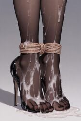 1girls abducted ai_assisted ai_generated ankles_bound black_pantyhose black_toenail_polish black_toenails bondage bound_ankles bukkake captive captured cum cum_on_body cum_on_feet cum_on_footwear cum_on_heels cum_on_legs cum_on_shoes cum_on_toes cum_puddle erotic exposed exposure feet_fetish feet_focus feet_only fetish foot_fetish foot_focus forced heels heels_fetish helpless high_heels hostage humiliation kallovita kidnapped kinky lingerie nylons original original_art original_artwork painted_toenails pantyhose restrained rope rope_bondage ropes semen sexy simple_background sperm standing stiletto_heels stockings tagme tied_ankles toenail_polish unseen_character unseen_female vulnerable