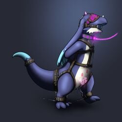 1:1 absurd_res animal_genitalia ankle_cuffs anthro blindfold bodily_fluids bondage bound chastity_device collar cuff_(restraint) cum dragon drooling enchanted enchanted_gear enchanted_item european_mythology feirune female gag gagged genital_fluids genital_slit genitals hands_behind_back harness hi_res leaking_cum leaking_precum leash leather loonertick magic male mythological_creature mythological_scalie mythology open_mouth precum pubic_tattoo restraints ring_gag rule_63 saliva scalie slit_chastity so_i'm_a_spider_so_what? solo steel_collar tattoo wyrm_(dragon)