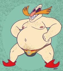 1boy adventures_of_sonic_the_hedgehog annie-mae arm_hair bald bald_male belly big_belly body_hair chest_hair dr._eggman dr_robotnik eggman facial_hair fat fat_belly fat_male full_body grin hairy hairy_male human human_only ivo_robotnik large_belly leg_hair light-skinned_male light_skin looking_at_viewer male male_nipples male_only mammal mature mature_male moobs moustache nipples obese obese_male overweight overweight_male pubic_hair red_eyes red_shoes shoes smiling smiling_at_viewer solo solo_focus solo_male sonic_(series) sonic_the_hedgehog_(series) speedo teeth