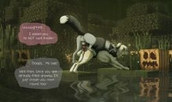 anatomically_correct anatomically_correct_genitalia anatomically_correct_penis anatomically_correct_pussy anatomically_correct_vulva animal_genitalia animal_penis animal_pussy animal_vulva anus balls bodily_fluids canid canine canine_genitalia canine_penis canine_pussy canine_vulva canis cum cum_inside dialogue duo english_text erection ether_silver_fox female feral feral_on_feral feral_penetrated feral_penetrating feral_penetrating_feral feral_with_hair fox from_behind_position genital_fluids genitals hair hi_res knot larger_female lumia_(lumiathemerchant) lumia_the_merchant male male/female mammal microsoft minecraft mojang penetration penis perching_position pussy questionable_consent red_fox sex silver_fox size_difference smaller_male speech_bubble talking_feral text true_fox unwanted_cum_inside vulva white_hair wolf xbox_game_studios