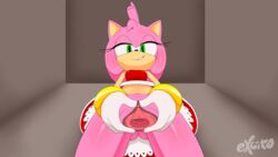 amy_rose bangs bedroom_eyes bottomless clitoral_hood clitoris clothing dress excito eyelashes female first_person_view gaping_pussy gloves green_eyes half-closed_eyes hedgehog looking_at_viewer looking_down low-angle_view mammal navel no_underwear pink_fur plump_labia pov pussy pussy_towards_viewer ringlets seductive shiny_fur smug solo sonic_(series) spread_pussy spreading underass underboob urethra