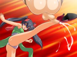 1boy ballbusting breasts censored cock_and_ball_torture ejaculation female femdom groin_kick hiyoko_banchou humiliation kick kicking panties penis tamakeri testicles upskirt