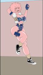 big_breasts chuckshentai converse mina_ashido my_hero_academia sneakers thick_thighs tongue_out