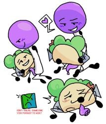 2025 2girls animate_inanimate battle_for_dream_island bfdi blush blush_lines blushing_at_partner book_(bfdi) duo female female/female female/futanari female_only female_penetrated food futa/female futa_on_female futadom futanari futanari_penetrating lollipop_(bfdi) motion_lines object_on_object object_shows objectfucker sweaty_penis taco_(bfdi) tagme tentacle tentacle_penis yuri