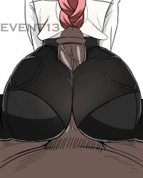 2d animated ass ass_job big_ass big_butt chainsaw_man event13 gif makima_(chainsaw_man) male tight_clothing tight_fit